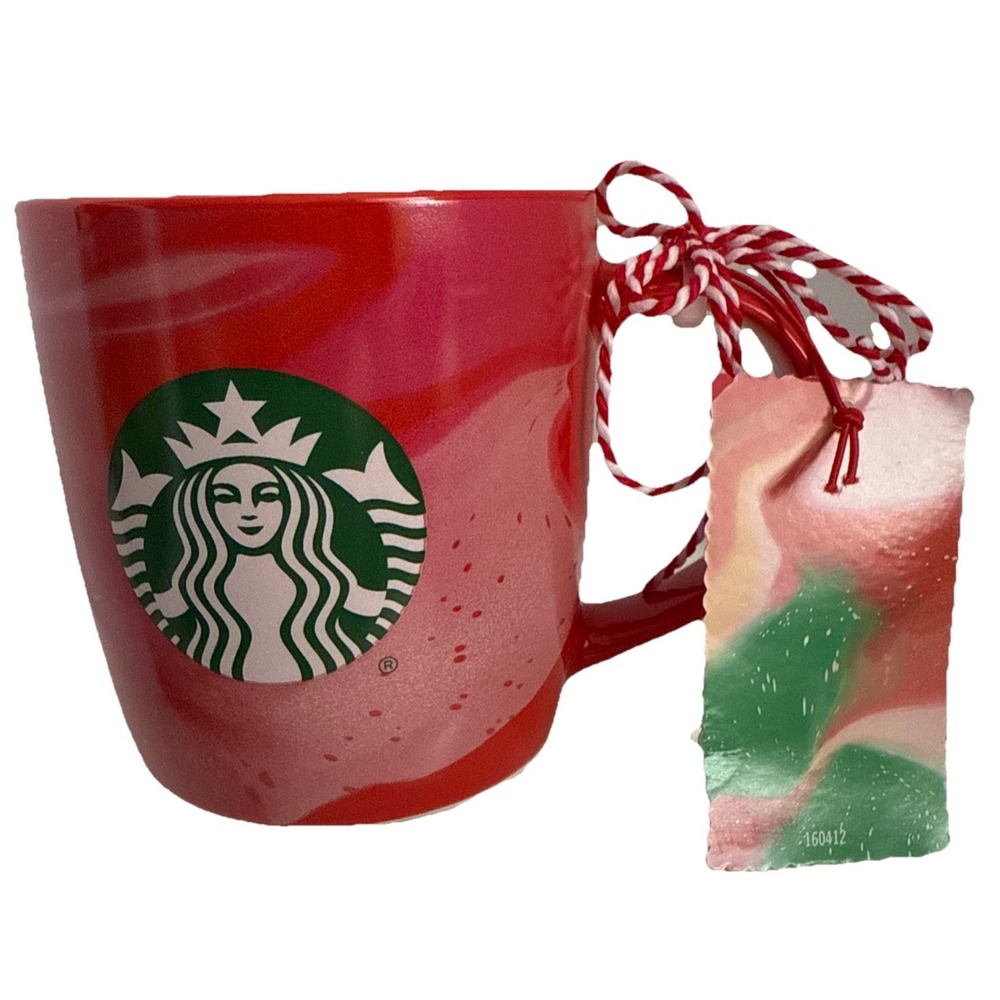 Starbucks 2024 Christmas Red Swirl Coffee Mug 11 oz NWT